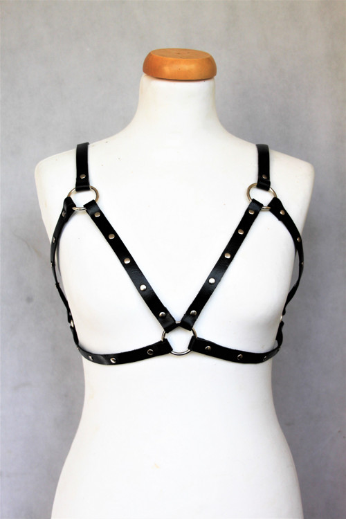 Kožený Harness s nýty — foto 5
