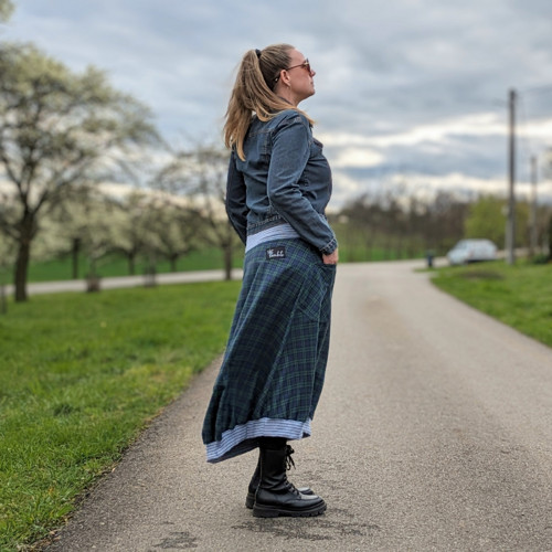 Sukně KALA maxi modrokáro — foto 2