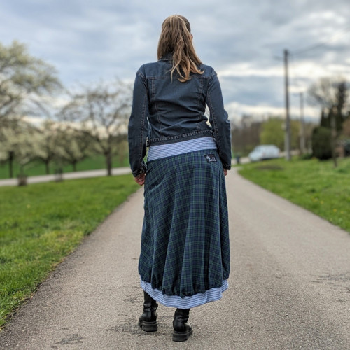 Sukně KALA maxi modrokáro — foto 5