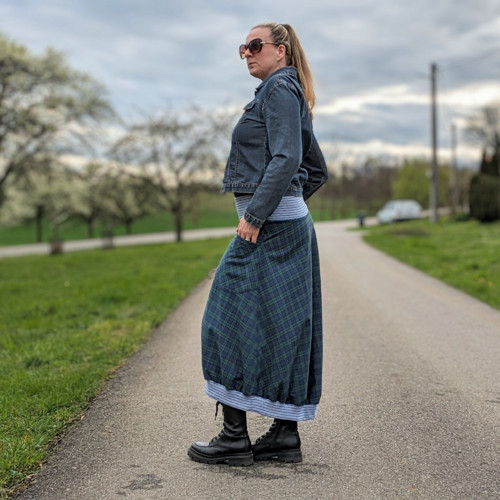 Sukně KALA maxi modrokáro — foto 3