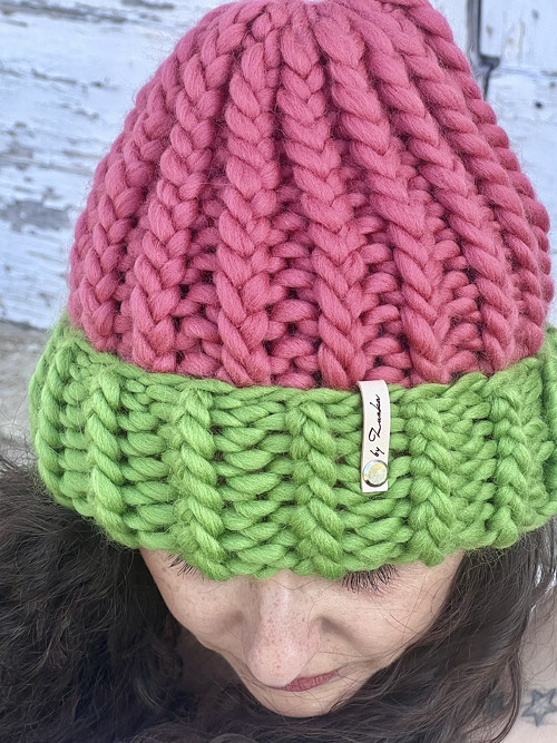 Chunky čapka malina+tráva — foto 3