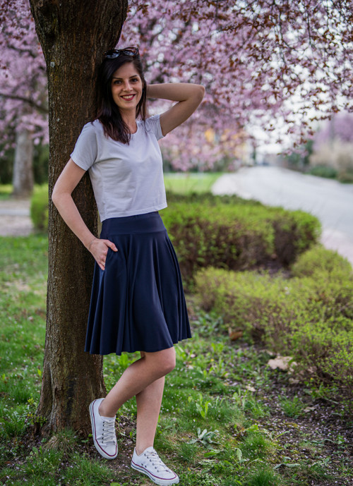 Kolová sukně tmavě modrá — foto 3