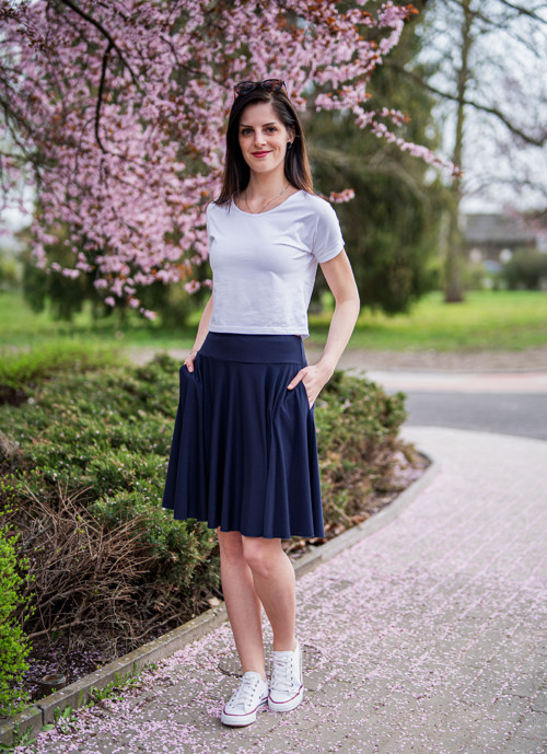 Kolová sukně tmavě modrá — foto 4