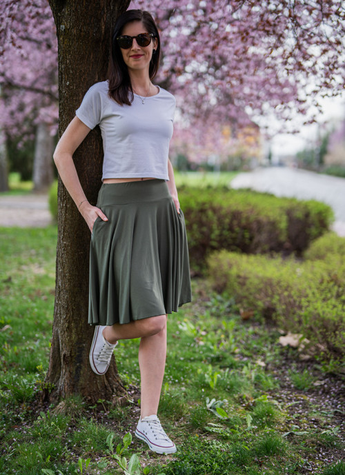 Kolová sukně olivová — foto 2