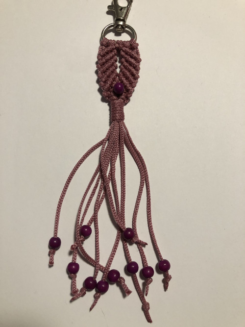 Macramé závěs na kabelku, klíčenka — foto 6