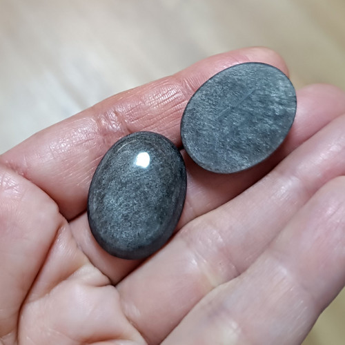 Obsidián - pár, ID 3781, 25x18 mm — foto 4