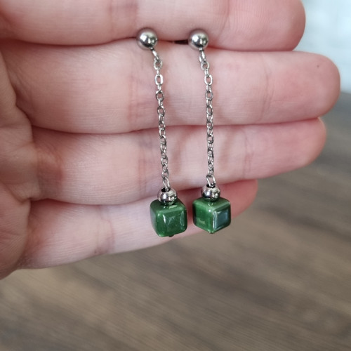 Mini CUBE náušnice - nerez ocel — foto 3
