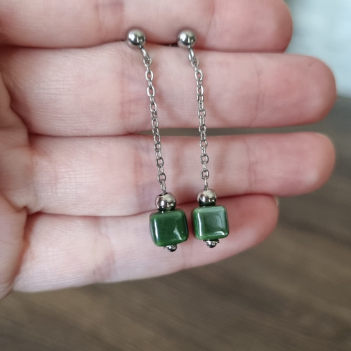 Mini CUBE náušnice - nerez ocel — foto 2