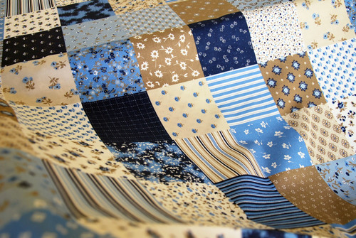 Bavlněné plátno patchwork, modrá — foto 2