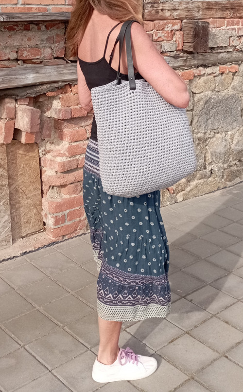 Velká kabelka háčkovaná "grigia" — foto 3