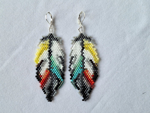 Colorful Feather Beaded Earrings — foto 4