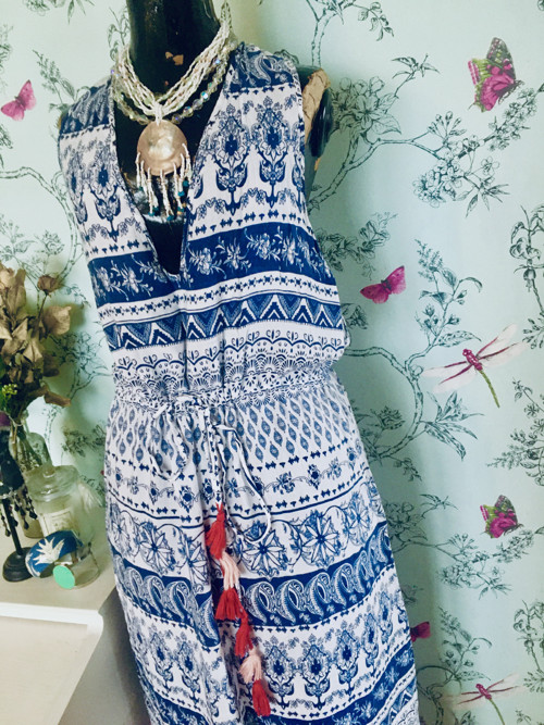 Šaty boho modrobílé — foto 2