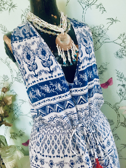 Šaty boho modrobílé — foto 3