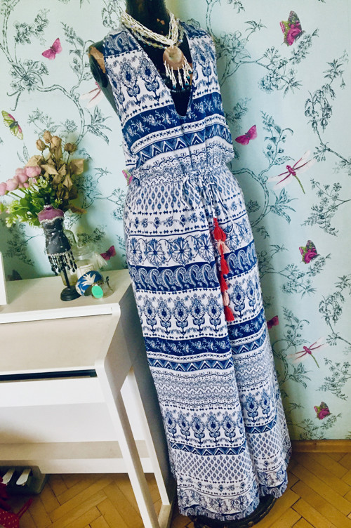 Šaty boho modrobílé — foto 4