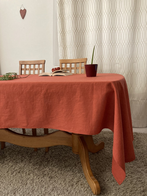 Ľanový Obrus na stôl / TERAKOTA/ — foto 4