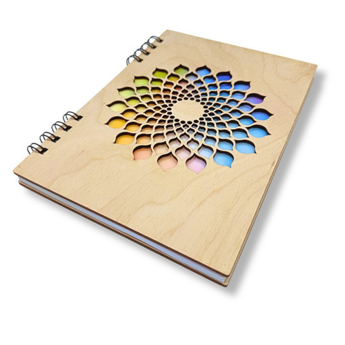Dřevěný zápisník, Mandala — foto 2