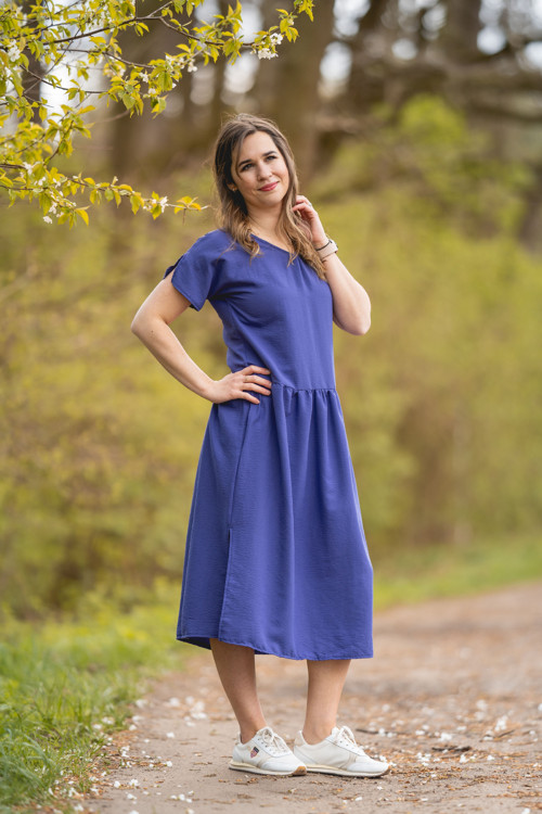 Mušelínové Elegance long modrá — foto 5