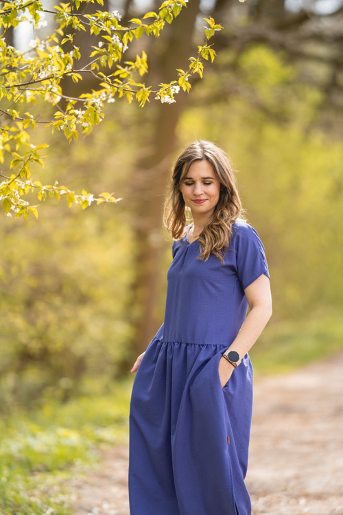 Mušelínové Elegance long modrá — foto 3