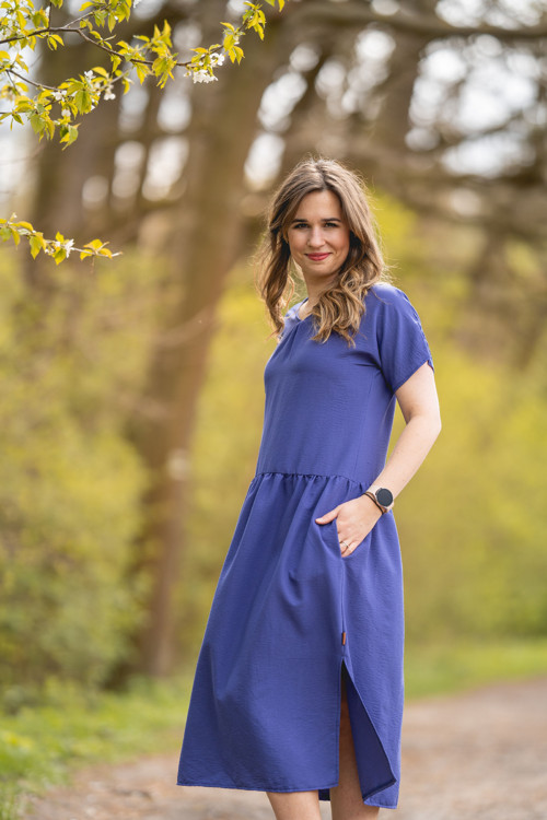 Mušelínové Elegance long modrá — foto 4
