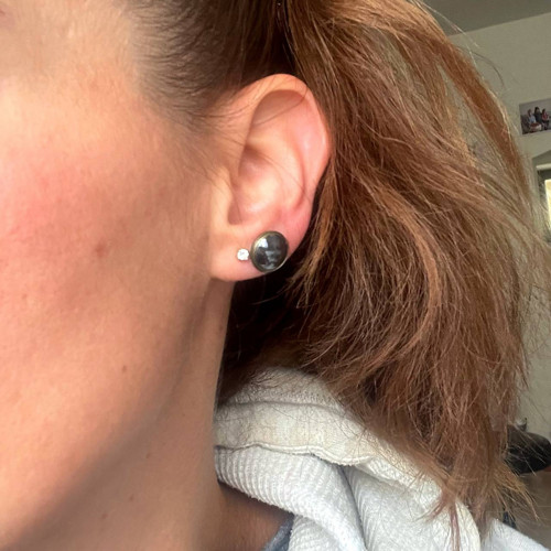 SLEVA 50% Napichovací náušnice s hematitem E033 — foto 3