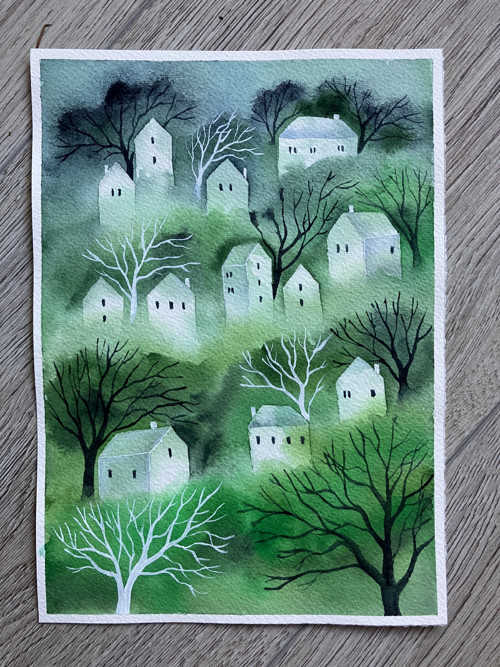 Originál ilustrácia Zelená dedinka — foto 2