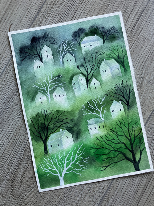 Originál ilustrácia Zelená dedinka — foto 3