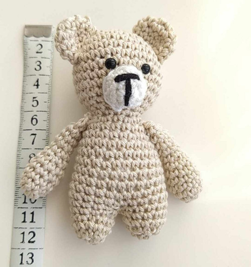 Medvídek háčkovaný 12 cm , béžový — foto 3