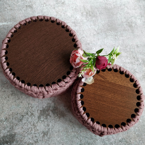 Háčkovaný košík Ø 15 | Chocolate — foto 2