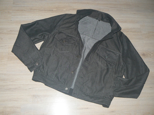 Pánská černá džínová bunda - vel. M — foto 2
