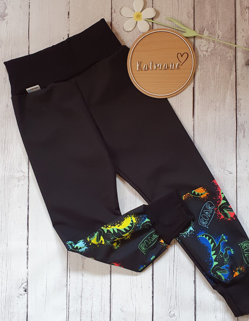 Letní softshellové kalhoty-černá/dino — foto 3