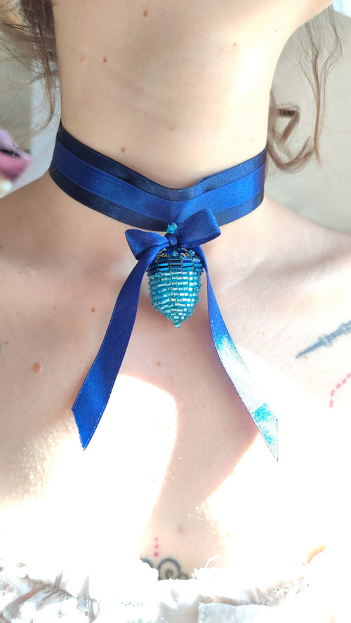 Podzimní pokušení - modrý choker — foto 2