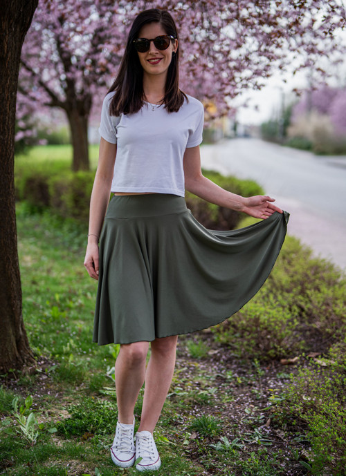 Kolová sukně olivová — foto 5
