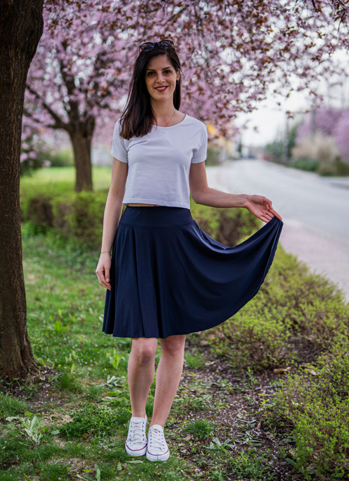 Kolová sukně tmavě modrá — foto 5
