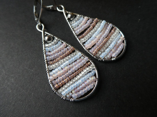 Náušnice Beaded Drop "Moonlight rose" — foto 2
