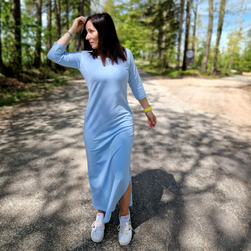 Světle modré dlouhé šaty Zoe ...S — foto 4