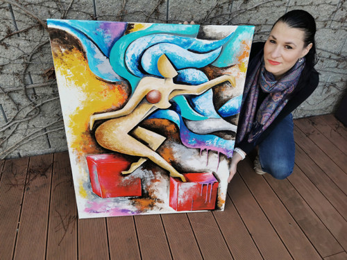 "Hra v kostky ",80x100 — foto 2