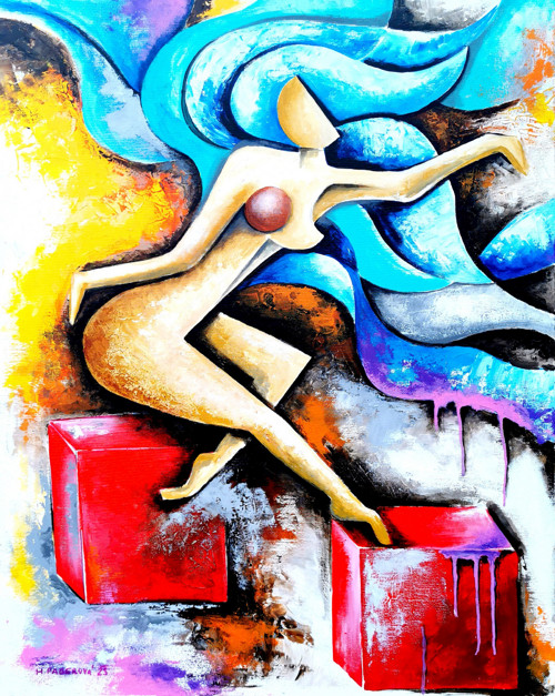 "Hra v kostky ",80x100 — foto 3