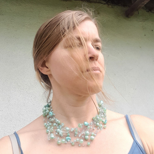 Háčkovaný náhrdelník Máta s ledem — foto 4