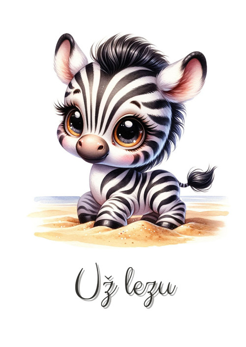 Milníkové kartičky - roztomilá ZEBRA — foto 5