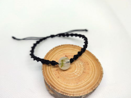 Macramé náramek, MECHOVÝ KORÁLEK — foto 2