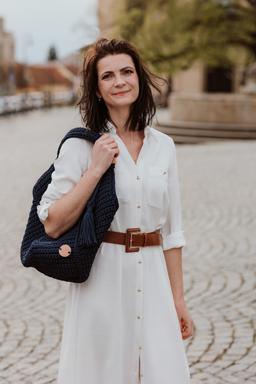 Háčkovaná kabelka shopperka — foto 2