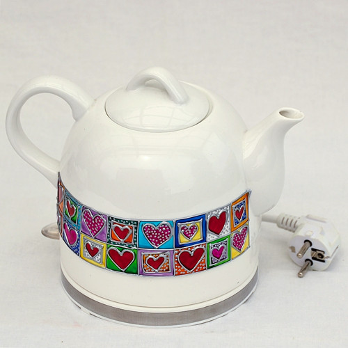 Varná konvice porcelánová – barevný patchwork — foto 2