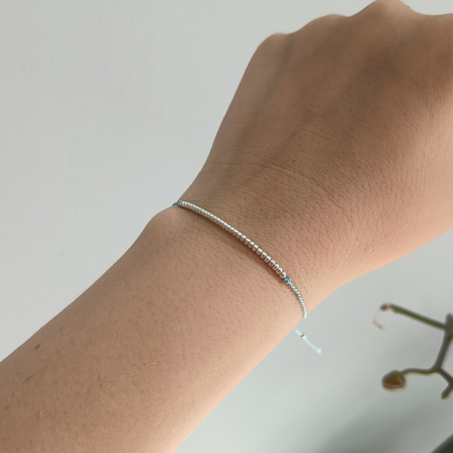 Náramek BASIC SILK Luxury Silver ed. - light blue — foto 2