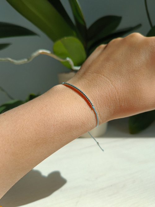 Náramek BASIC SILK Luxury Silver ed. - light blue — foto 3