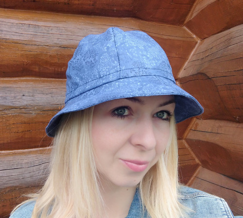 Letní bavlněný klobouk modrý — foto 4
