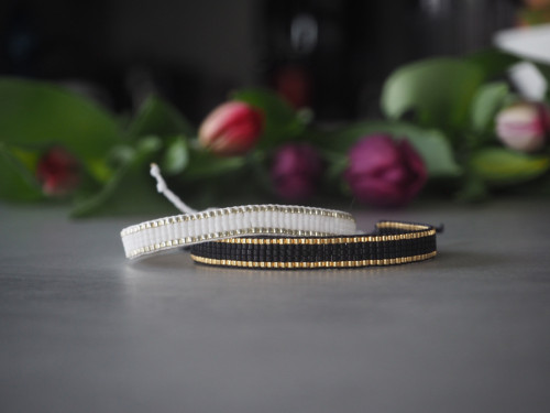 Miyuki tkaný náramek "Classic", bílý — foto 2