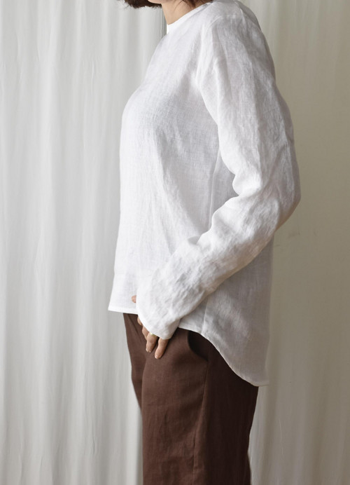 Bílá lněná halenka — foto 3