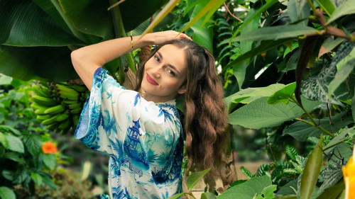 Kimono Pagodas bielo modre — foto 3