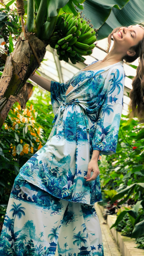 Kimono Pagodas bielo modre — foto 4