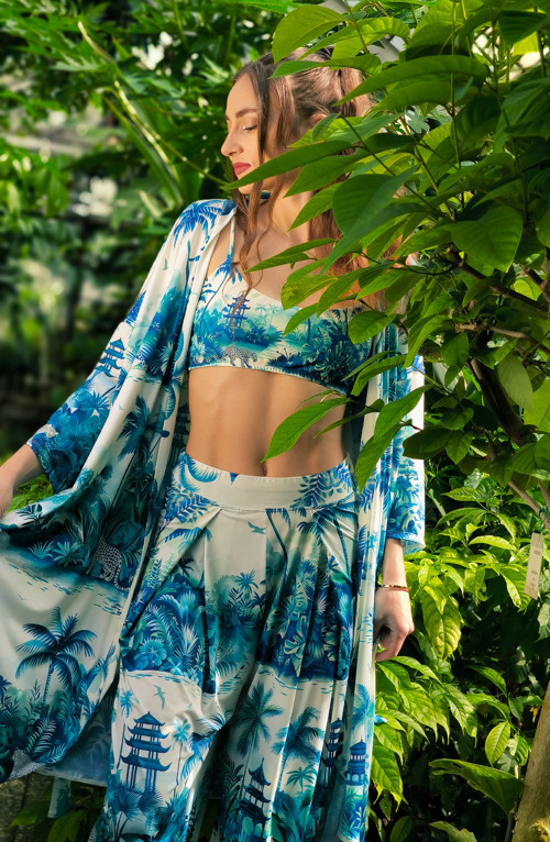 Kimono Pagodas bielo modre — foto 2